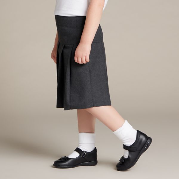 Clarks Girls Prime Skip School Shoes Black | CA-726951